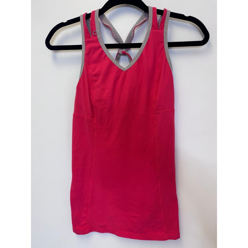 Lole Womens Small Pink Strappy Racerback Activewear Tank Top Built-in Bra Pocket